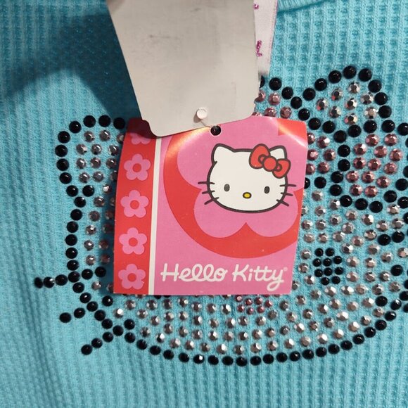 Sanrio 2005 Hello Kitty Rhinestone Cat Long Sleeve Tee Shirt Girls 6 NWT - Picture 7 of 12